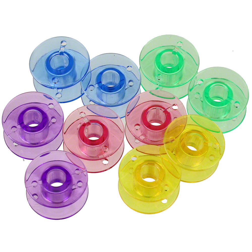 10 Pk. Class 15 (A Size) Plastic Bobbins For Many Home Sewing